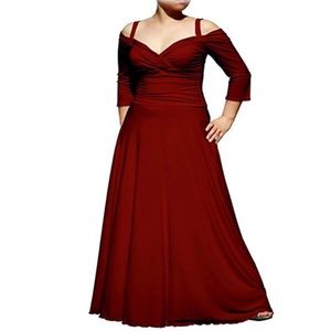 Burgundy-Red or “Wine” Colored Floor Length Dress